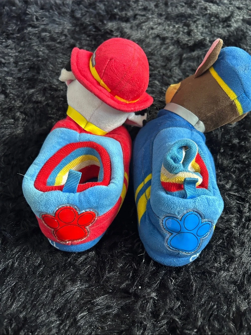 Paw Patrol Plush Slippers Chase (Blue) & Marshall (Red)